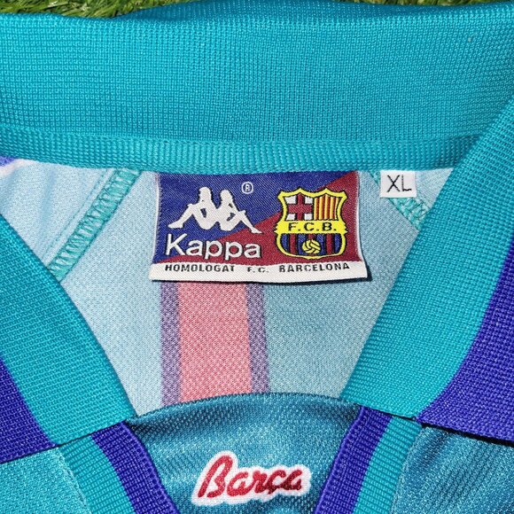 Ronaldo Kappa Barcelona UEFA CUP FINAL 1996 1997 Away Soccer Jersey Shirt XL - Picture 5 of 8